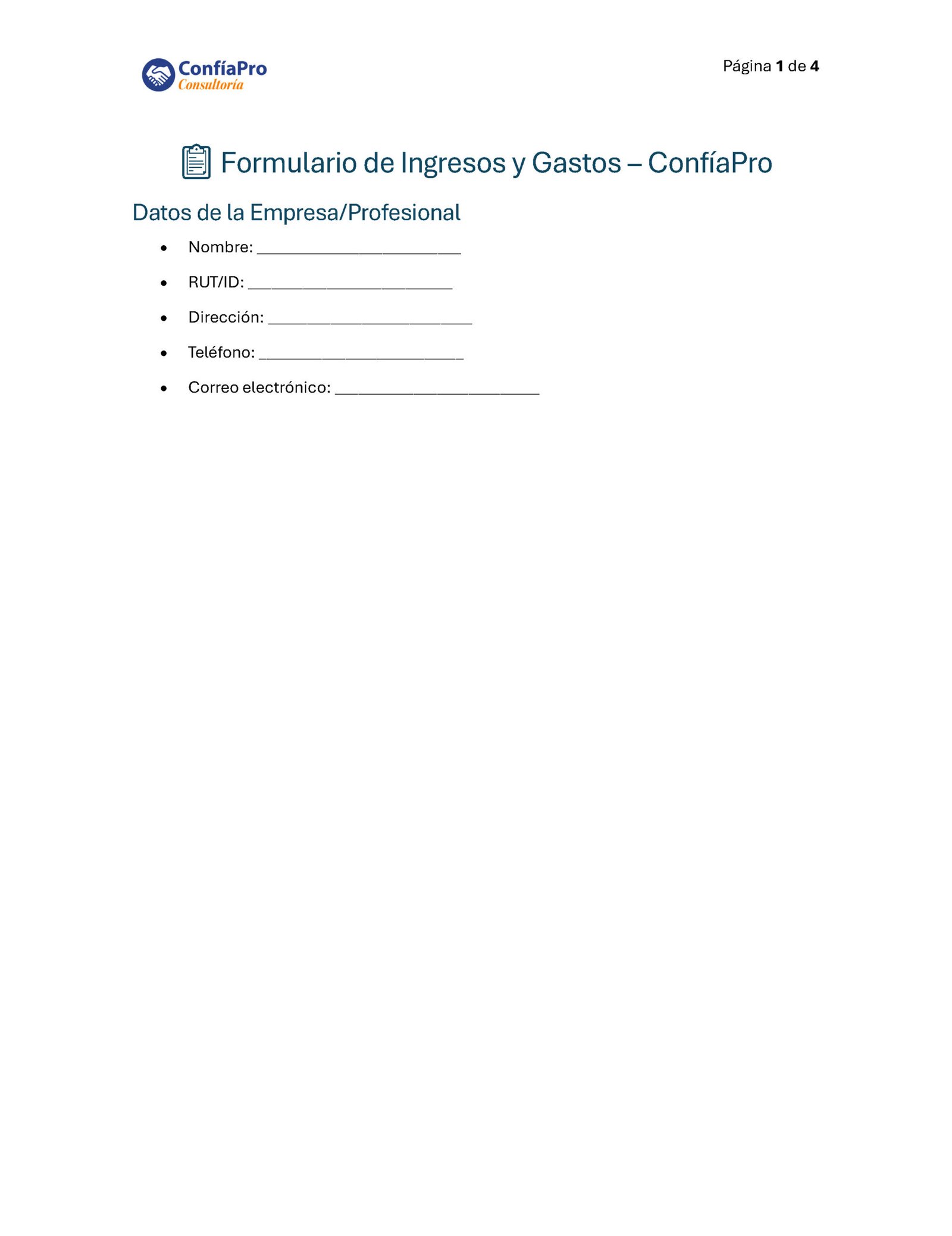 Plantilla Básica de Finanzas - Imagen 2