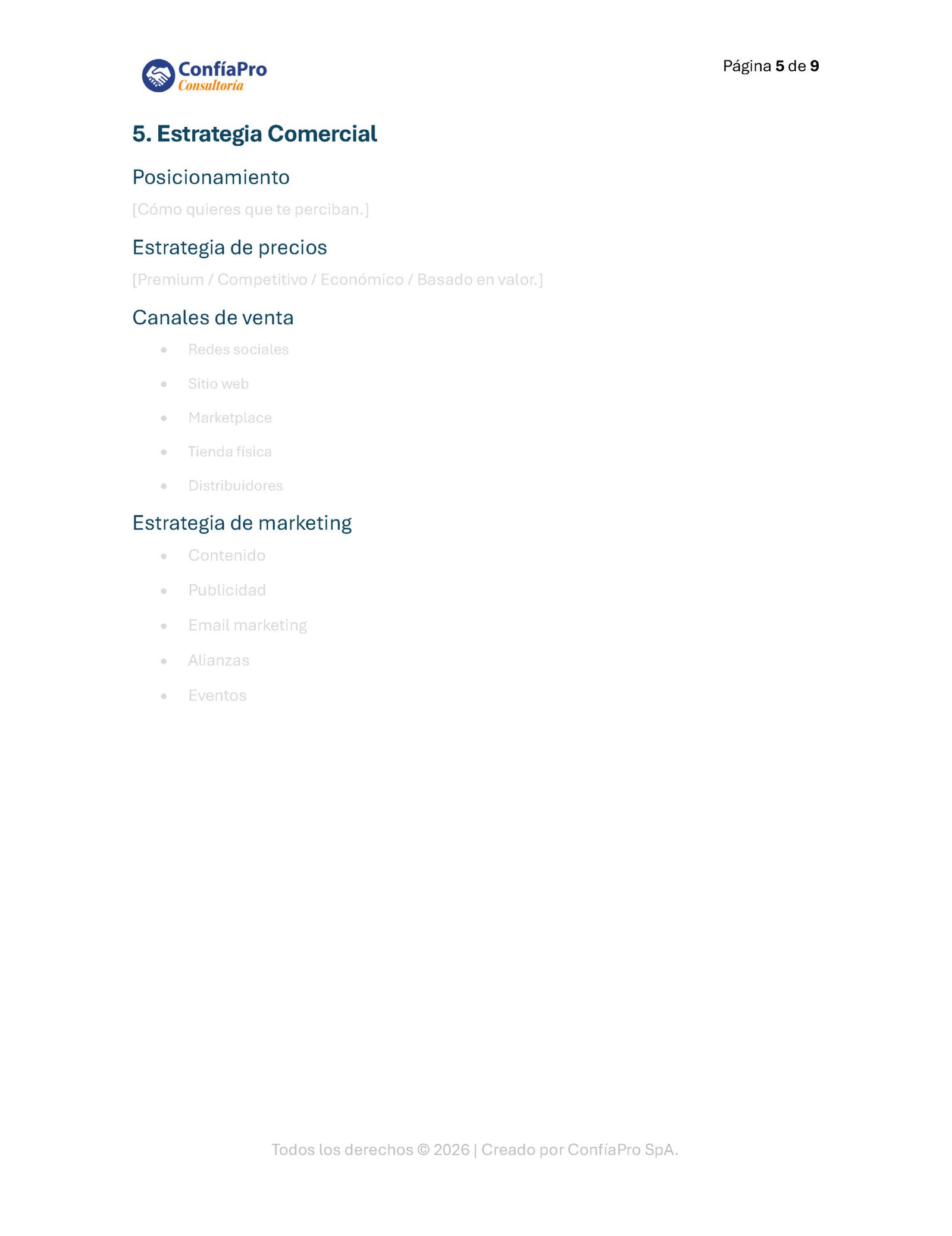 Plantilla Plan de Negocios Confiapro - Imagen 4